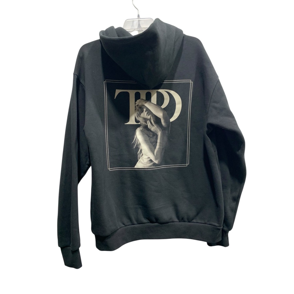 Taylor Swift The Tortured Poets Department Black Graphic Hoodie Size Large